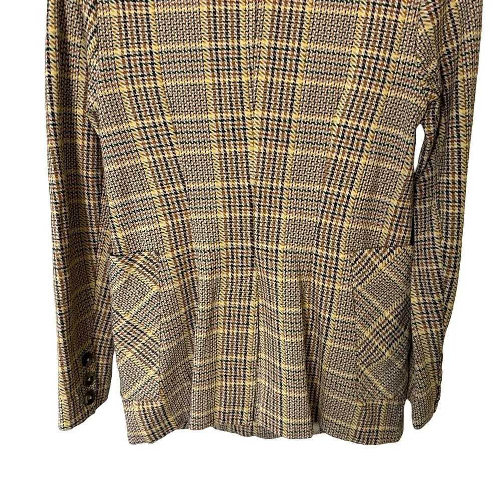 CAbi Women's Plaid Blazer - Black and Tan Size 0 Office Preppy Fall Checkered - Picture 12 of 14